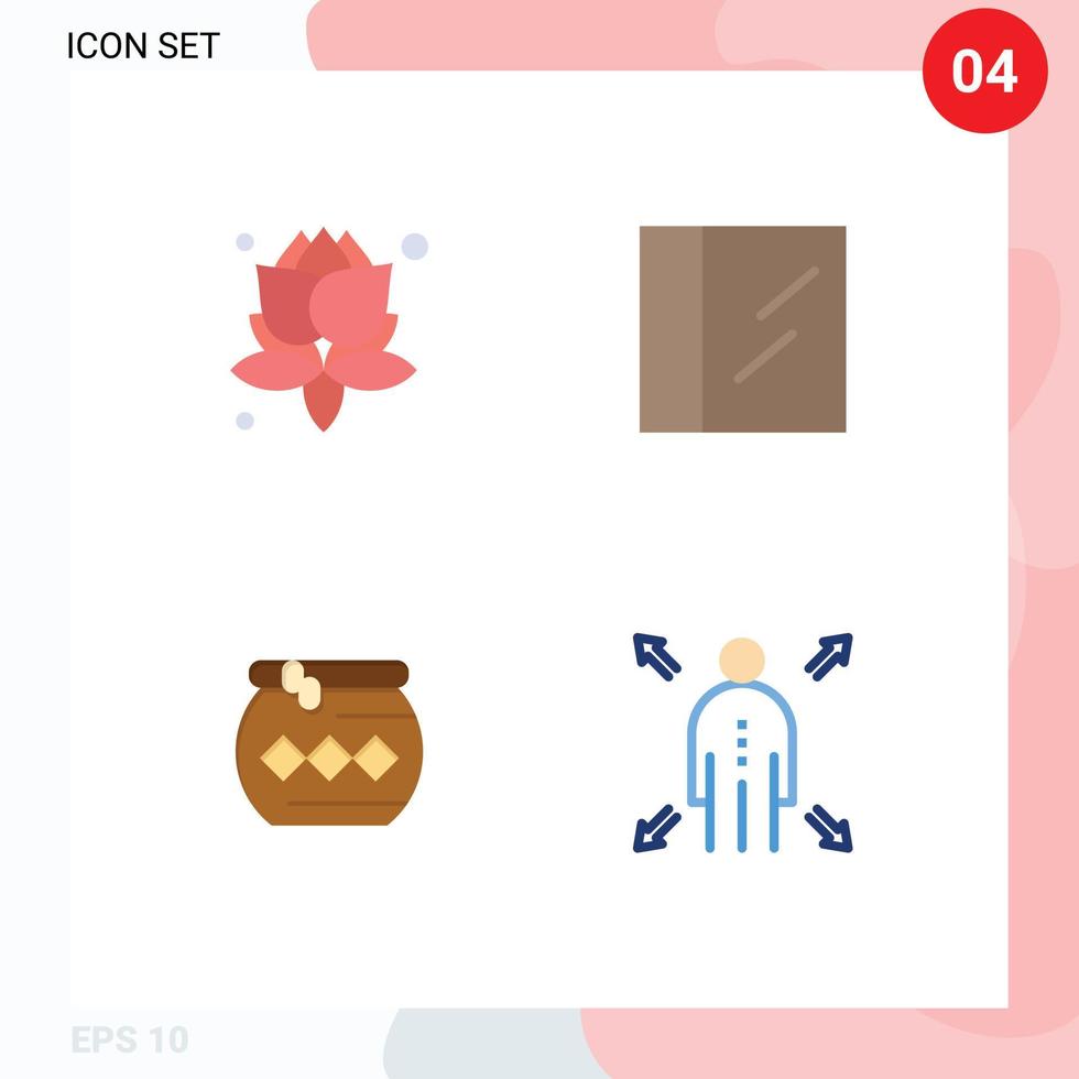 4 interfaz de usuario paquete de iconos planos de signos y símbolos modernos de hojas festival cocaína arena hombre elementos de diseño vectorial editables vector