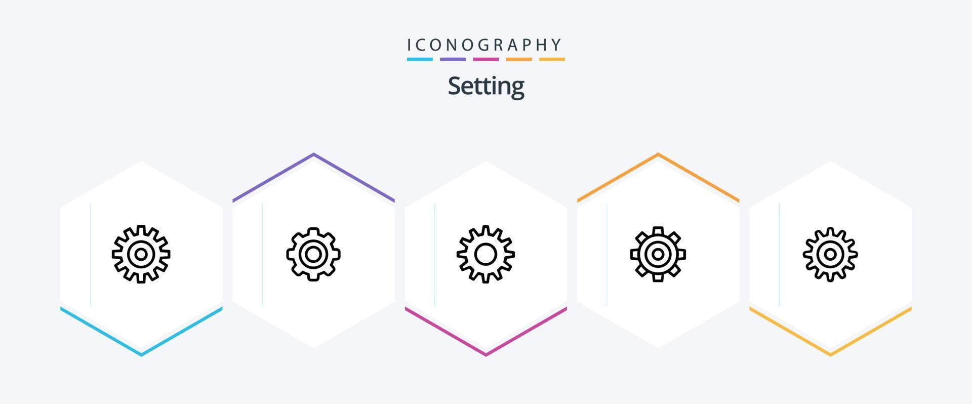 Setting 25 Line icon pack including setting. universal. cogs. setting. general vector