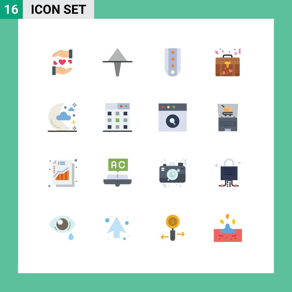 Set of 16 Modern UI Icons Symbols Signs for love military wedding up striped Editable Pack of Creative Vector Design Elements