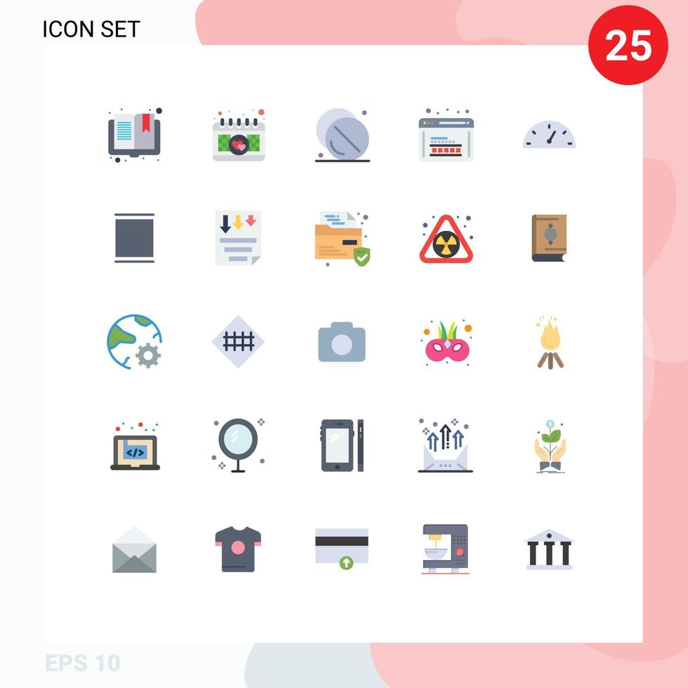 Set of 25 Modern UI Icons Symbols Signs for dashboard web health programming coding Editable Vector Design Elements
