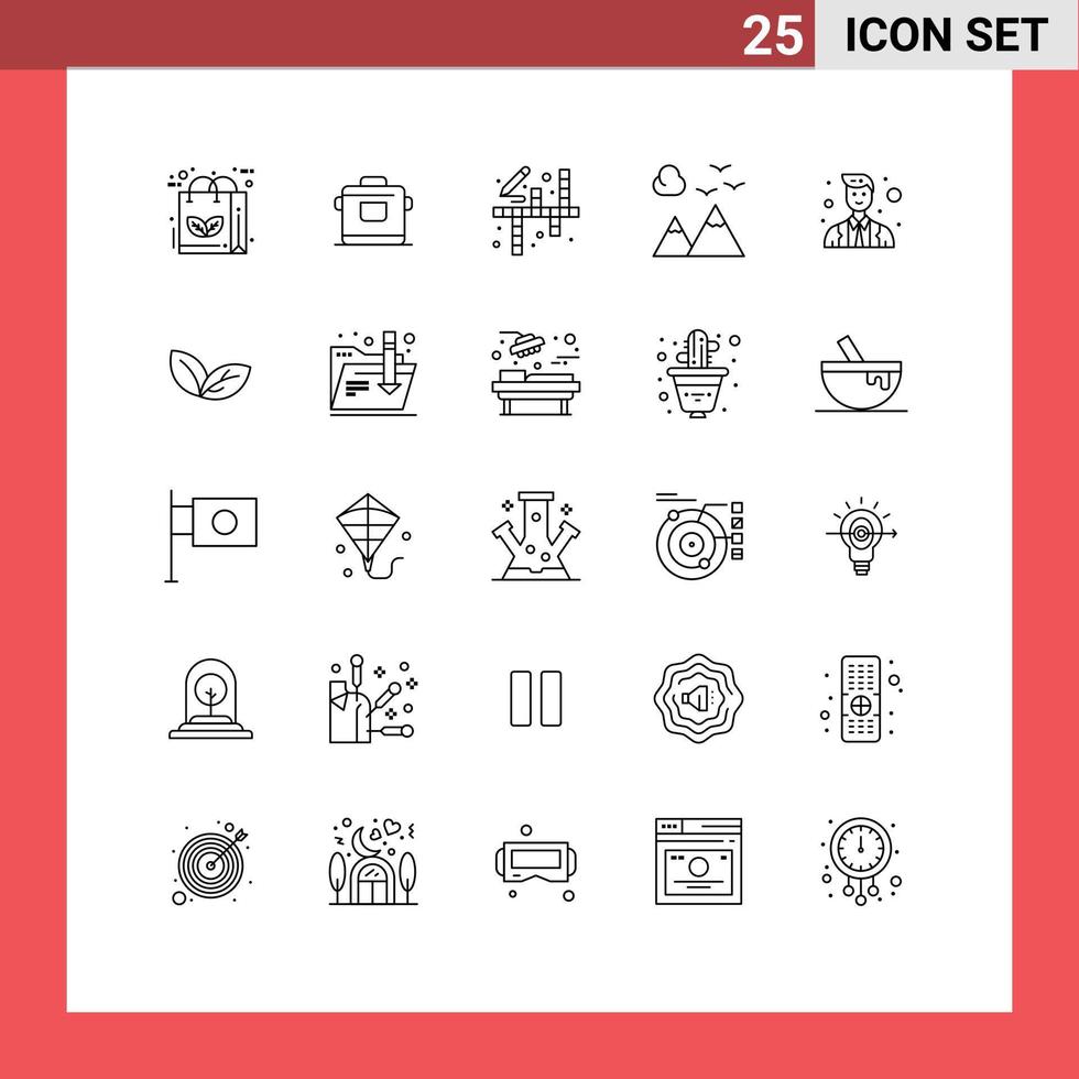 25 Creative Icons Modern Signs and Symbols of officer scenery hotel nature painting Editable Vector Design Elements