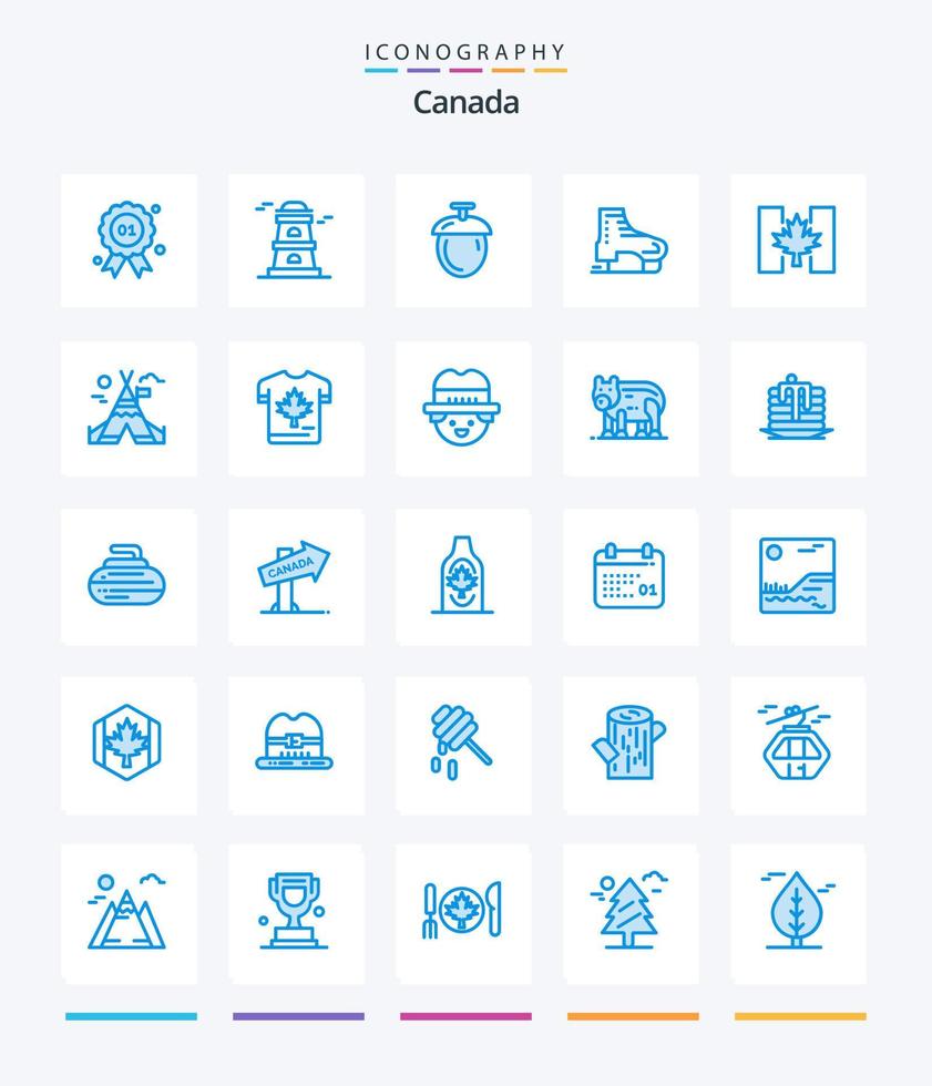 Creative Canada 25 Blue icon pack  Such As canada. flag. nuts. scandinavia. canada vector