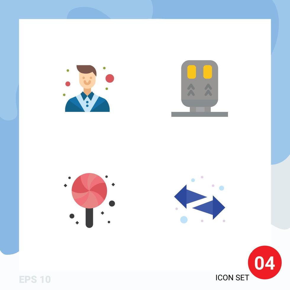 grupo de 4 iconos planos signos y símbolos para abogado dulce abogado tren flechas elementos de diseño vectorial editables vector