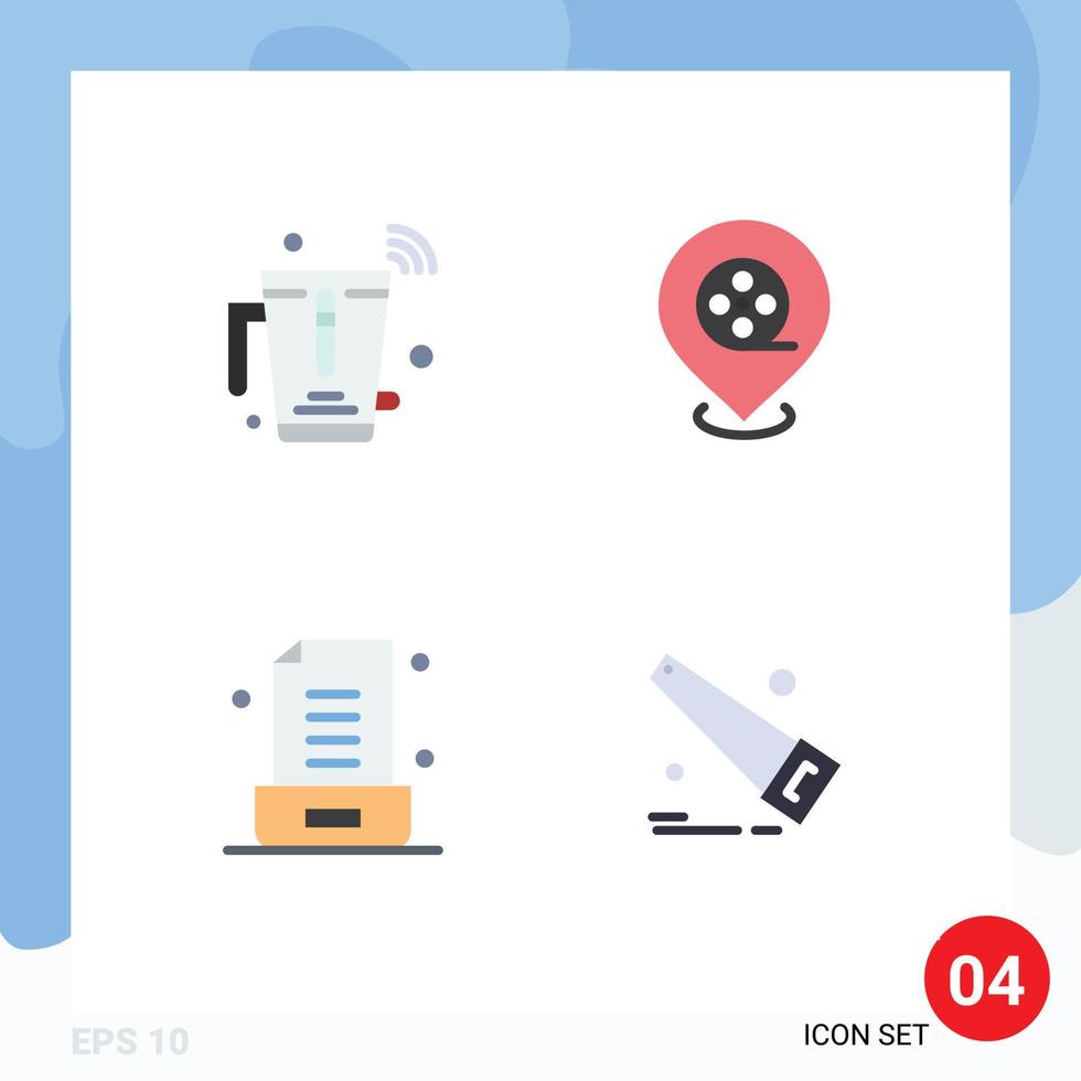 Universal Icon Symbols Group of 4 Modern Flat Icons of blender letter wifi location office Editable Vector Design Elements