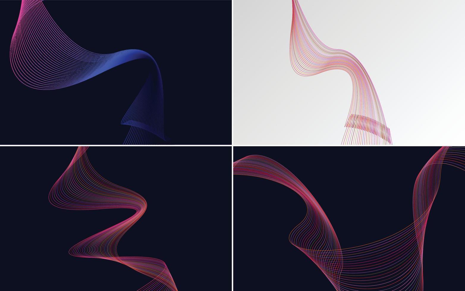 Collection of geometric minimal lines pattern set vector