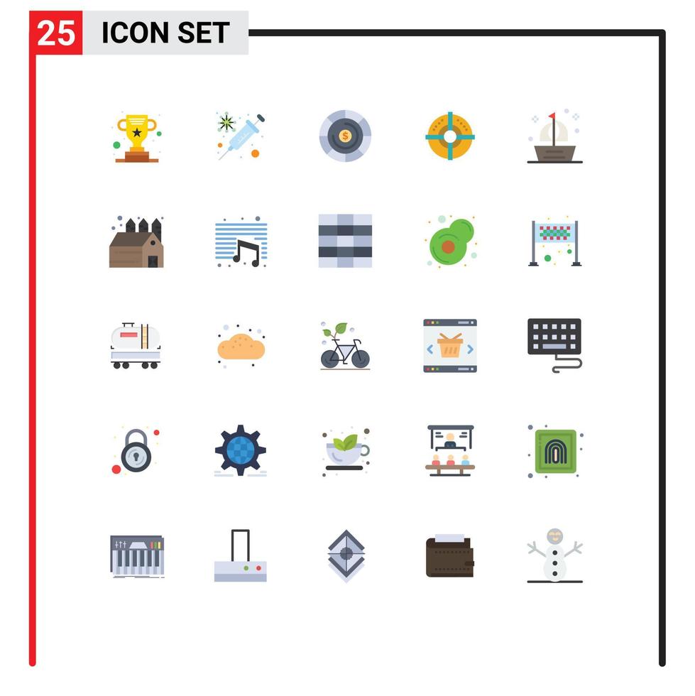 paquete de iconos de vector de stock de 25 signos y símbolos de línea para elementos de diseño de vector editables de flecha de punto de presupuesto de velero