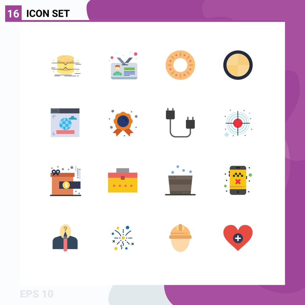 16 Universal Flat Colors Set for Web and Mobile Applications database employee card infographics card doughnut Editable Pack of Creative Vector Design Elements