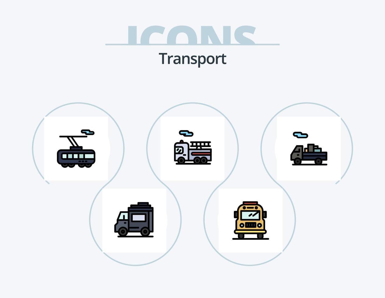 paquete de iconos lleno de línea de transporte 5 diseño de iconos. . transportación. camioneta. transporte. camión vector