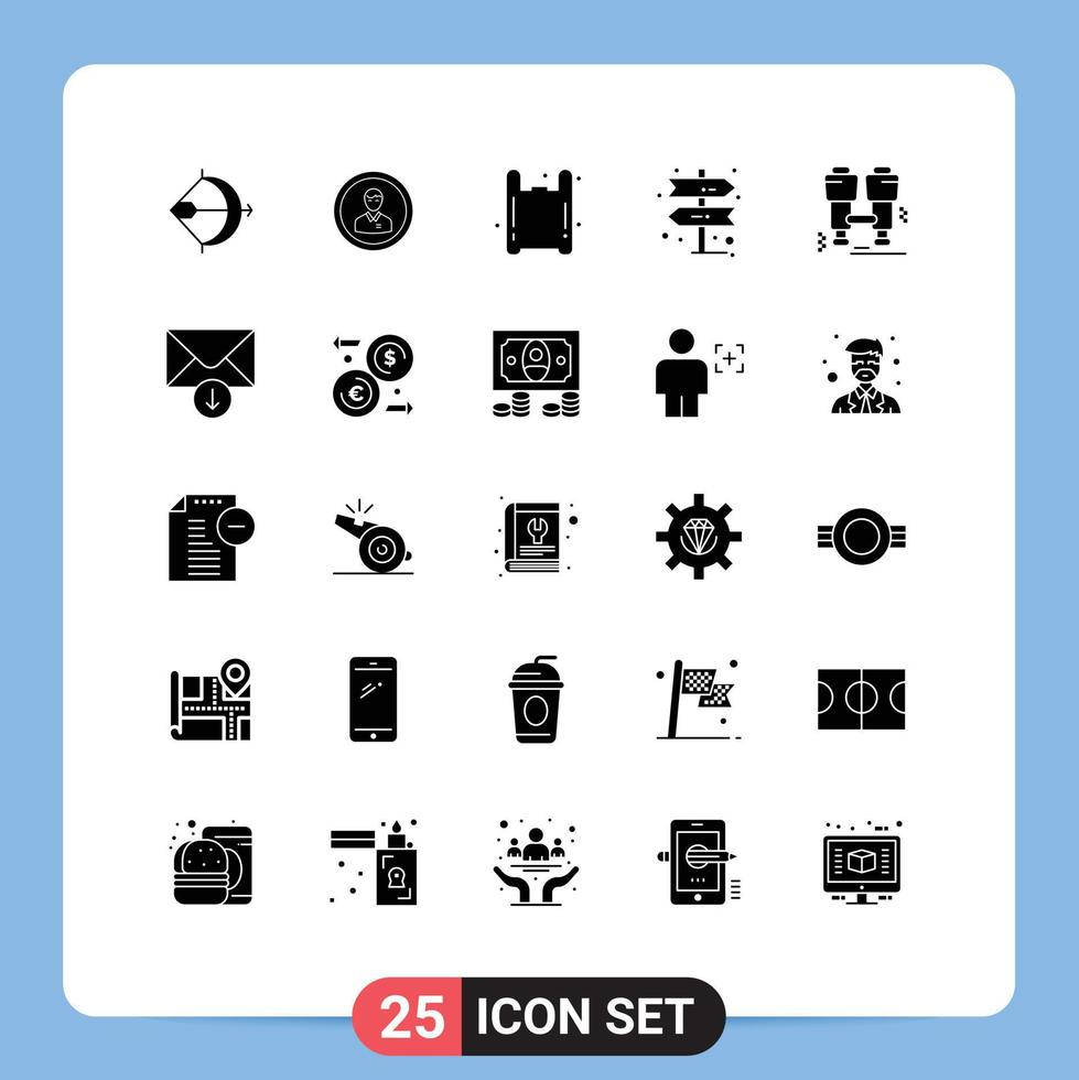 User Interface Pack of 25 Basic Solid Glyphs of decision pollution man plastic bag Editable Vector Design Elements