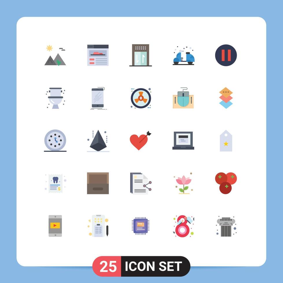 paquete de iconos de vector de stock de 25 signos y símbolos de línea para elementos de diseño de vector editables de crucero de verano de hotel multimedia mecánico