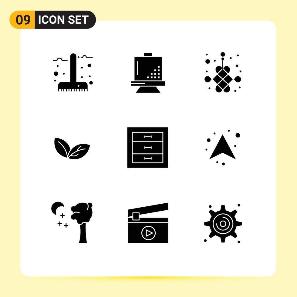 Stock Vector Icon Pack of 9 Line Signs and Symbols for spring leaf development growth new Editable Vector Design Elements