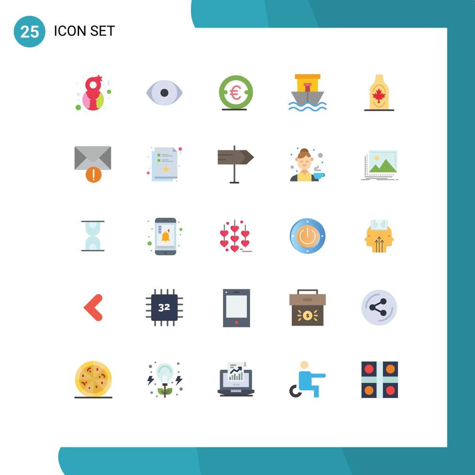 25 Creative Icons Modern Signs and Symbols of bottle boat coin beach money Editable Vector Design Elements