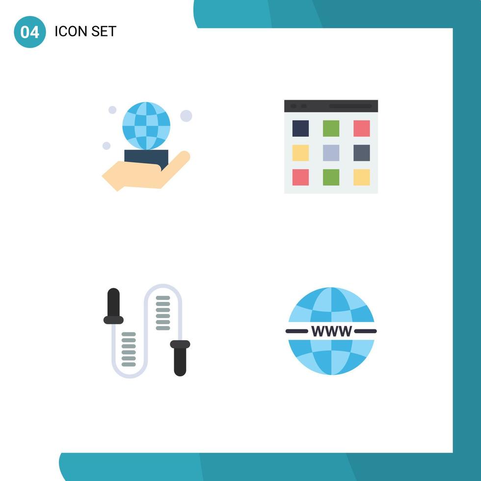 4 Thematic Vector Flat Icons and Editable Symbols of hand rope network isotope skipping Editable Vector Design Elements