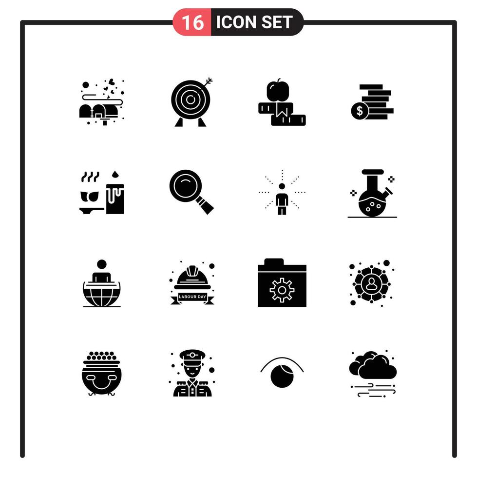 16 iconos creativos signos y símbolos modernos de aromaterapia ghold educación efectivo universidad elementos de diseño vectorial editables vector