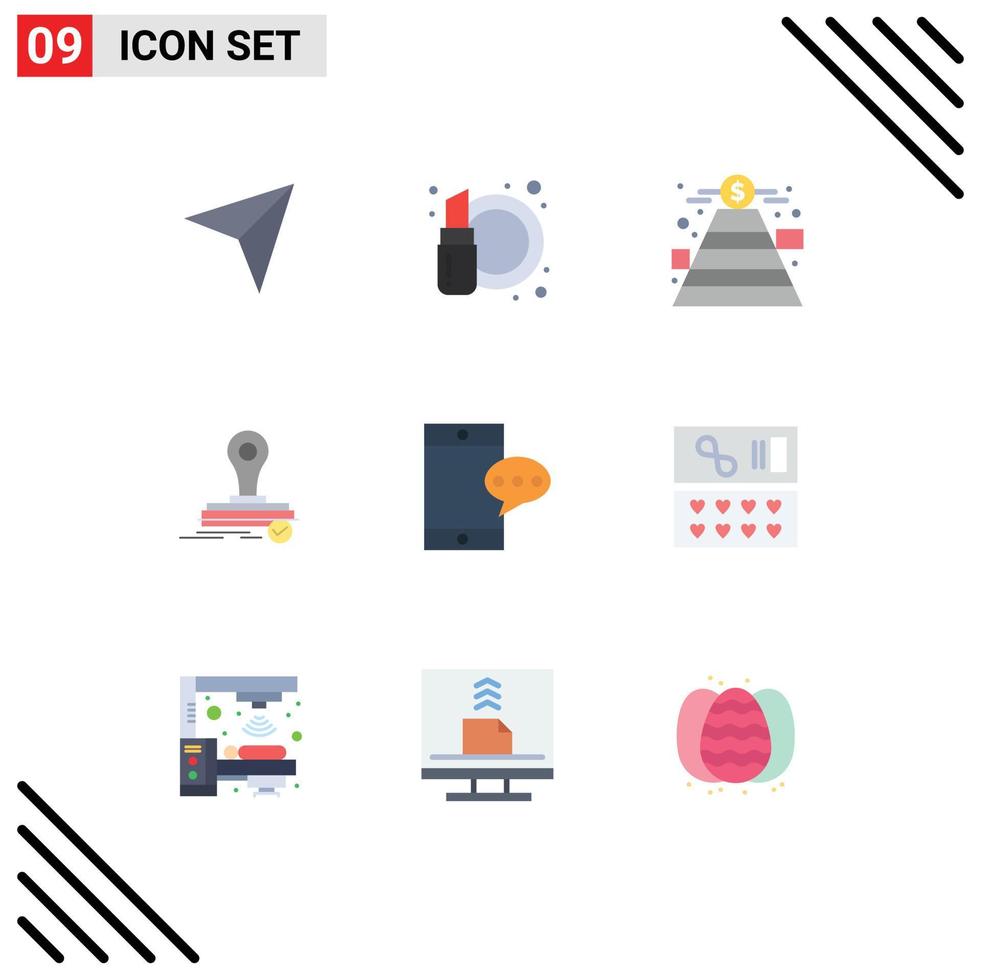 9 Creative Icons Modern Signs and Symbols of chatting logo finance press stamp Editable Vector Design Elements