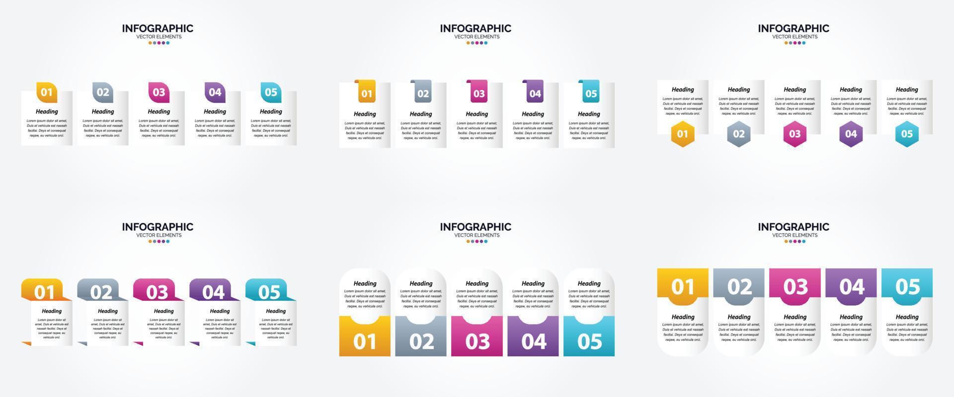 ilustración vectorial infografía conjunto de diseño plano para folleto publicitario y revista vector