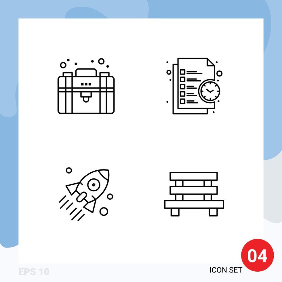 Set of 4 Commercial Filledline Flat Colors pack for business launch private management business Editable Vector Design Elements