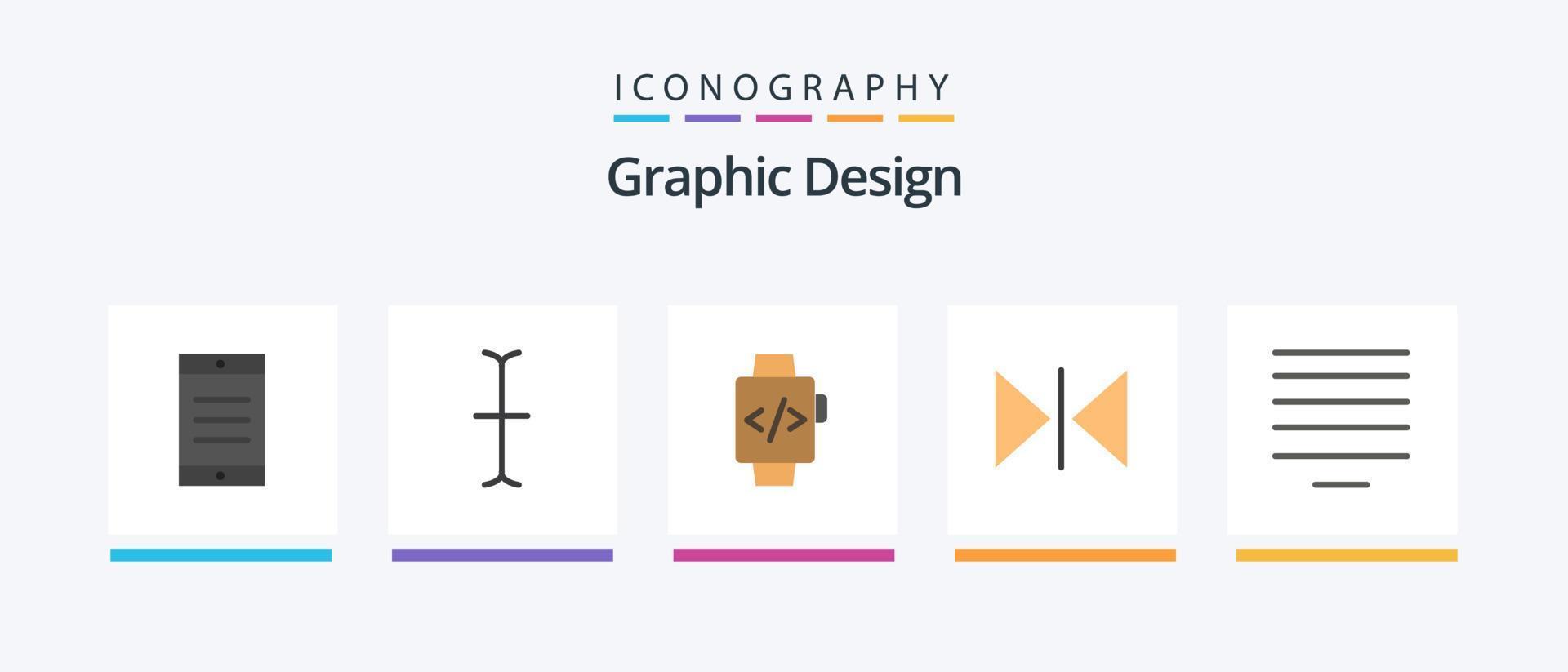 Design Flat 5 Icon Pack Including . flip. center. Creative Icons Design vector