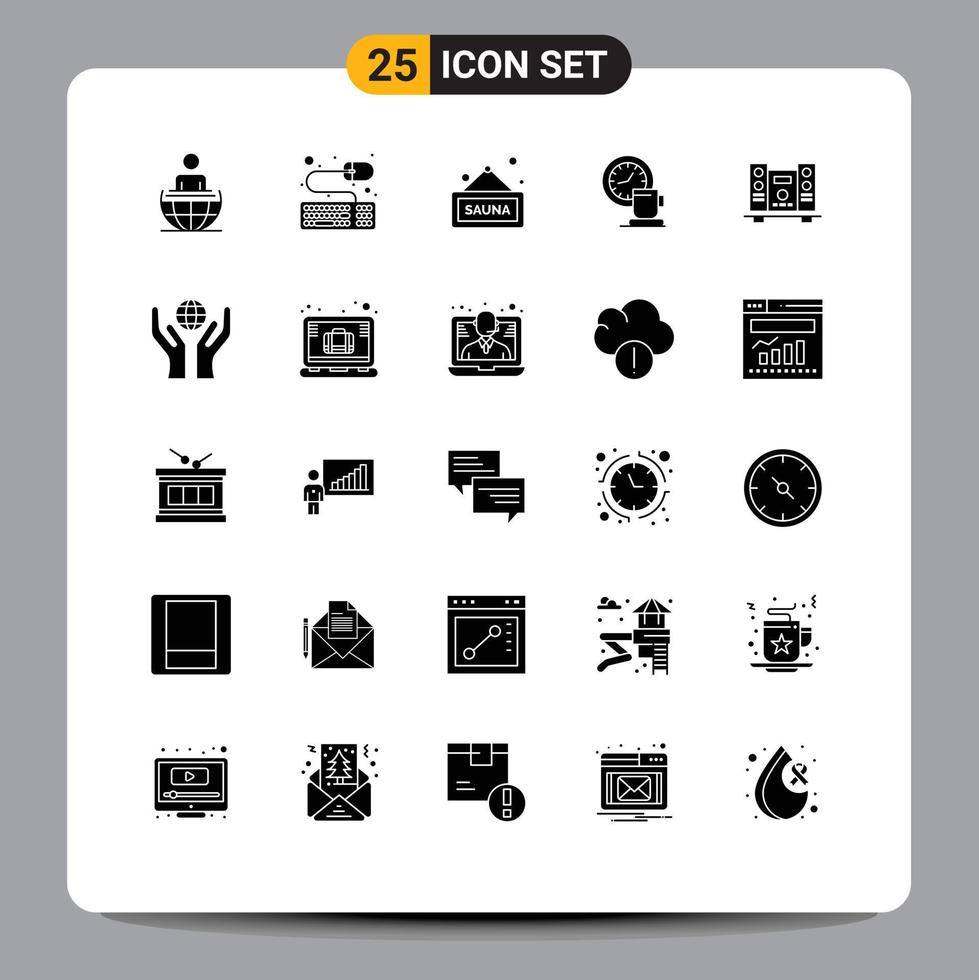 25 Creative Icons Modern Signs and Symbols of loud event sauna time break Editable Vector Design Elements