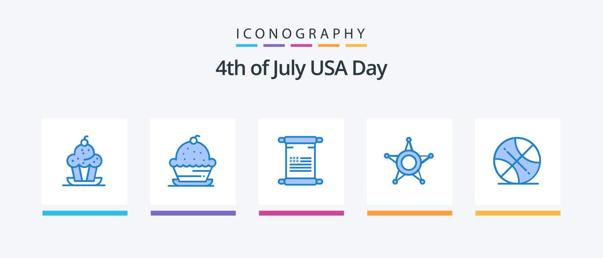 Usa Blue 5 Icon Pack Including . sports. usa. ball. usa. Creative Icons Design vector
