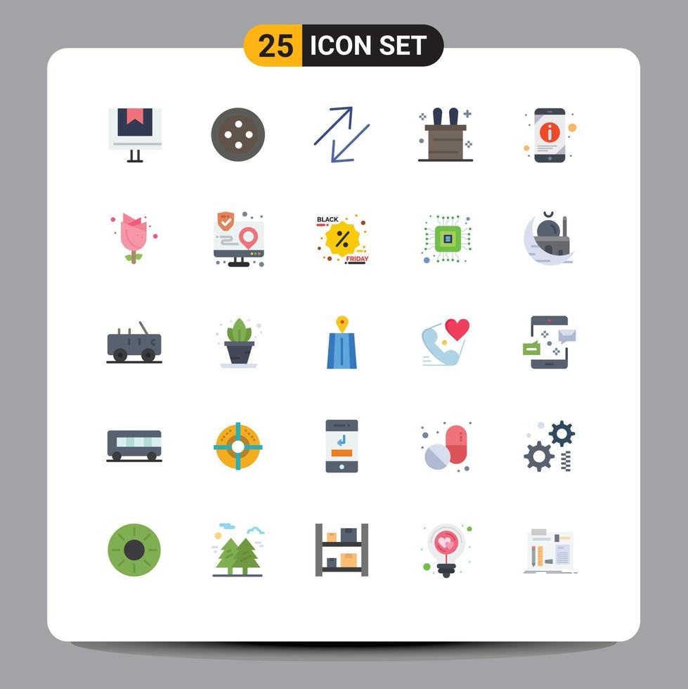 Pack of 25 creative Flat Colors of easter phone change mobile information information Editable Vector Design Elements