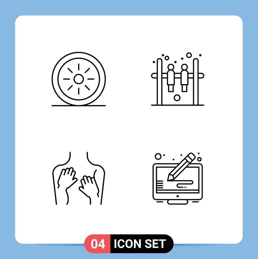 4 iconos creativos signos y símbolos modernos de alimentos spa bar belleza copiar elementos de diseño vectorial editables vector