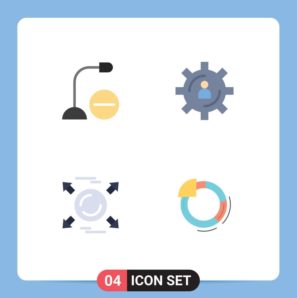 4 Creative Icons Modern Signs and Symbols of computers productivity hardware gear arrow Editable Vector Design Elements