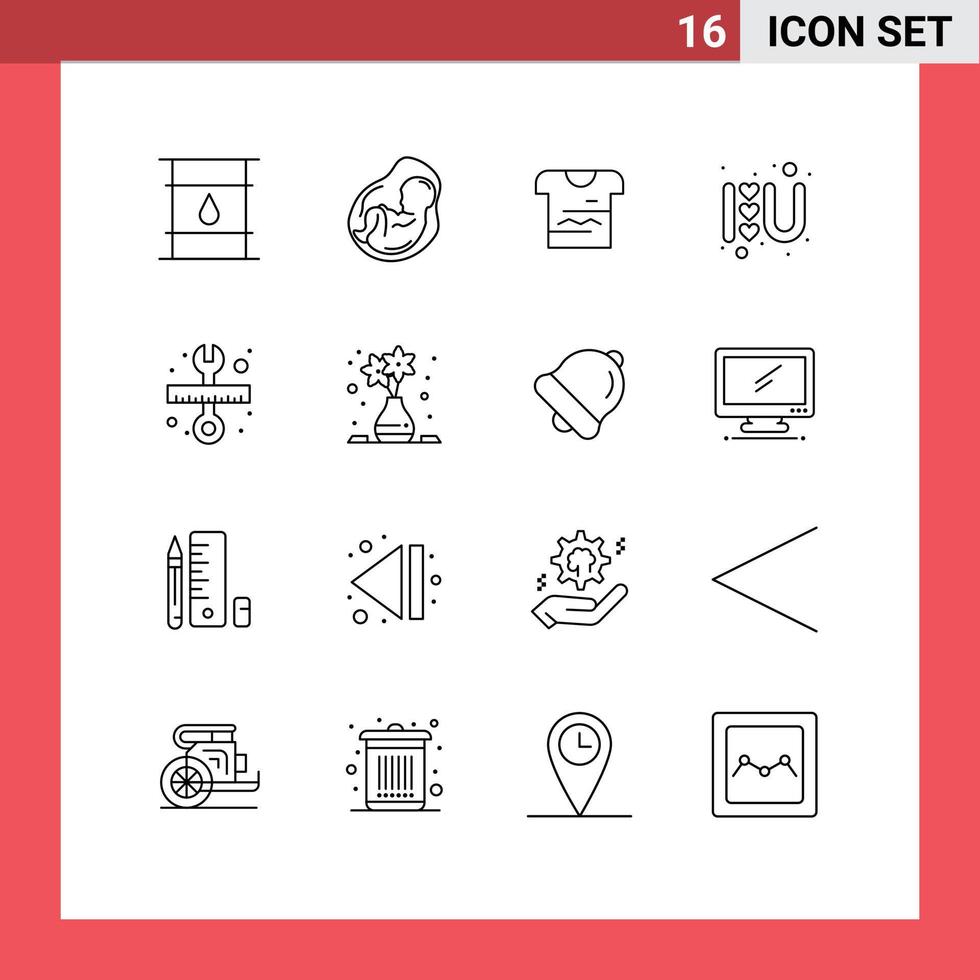 16 Thematic Vector Outlines and Editable Symbols of love sign heart sign obstetrics heart cloth Editable Vector Design Elements