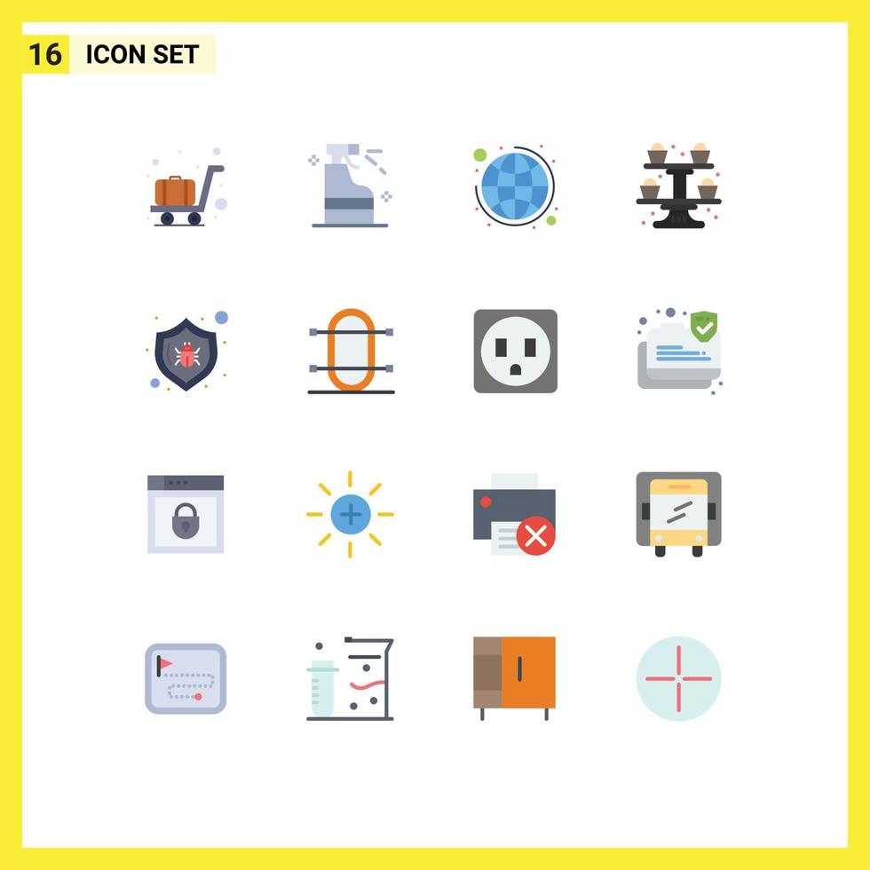 16 Universal Flat Colors Set for Web and Mobile Applications airport plan spray product baking Editable Pack of Creative Vector Design Elements