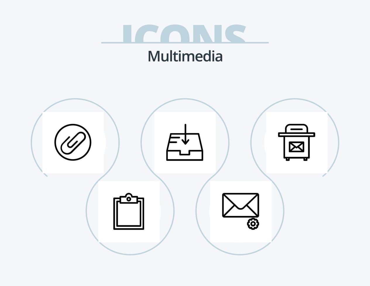 Multimedia Line Icon Pack 5 Icon Design. . mailbox. message vector