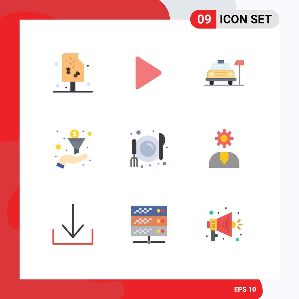 9 Creative Icons Modern Signs and Symbols of call diet parking cafe funnel Editable Vector Design Elements