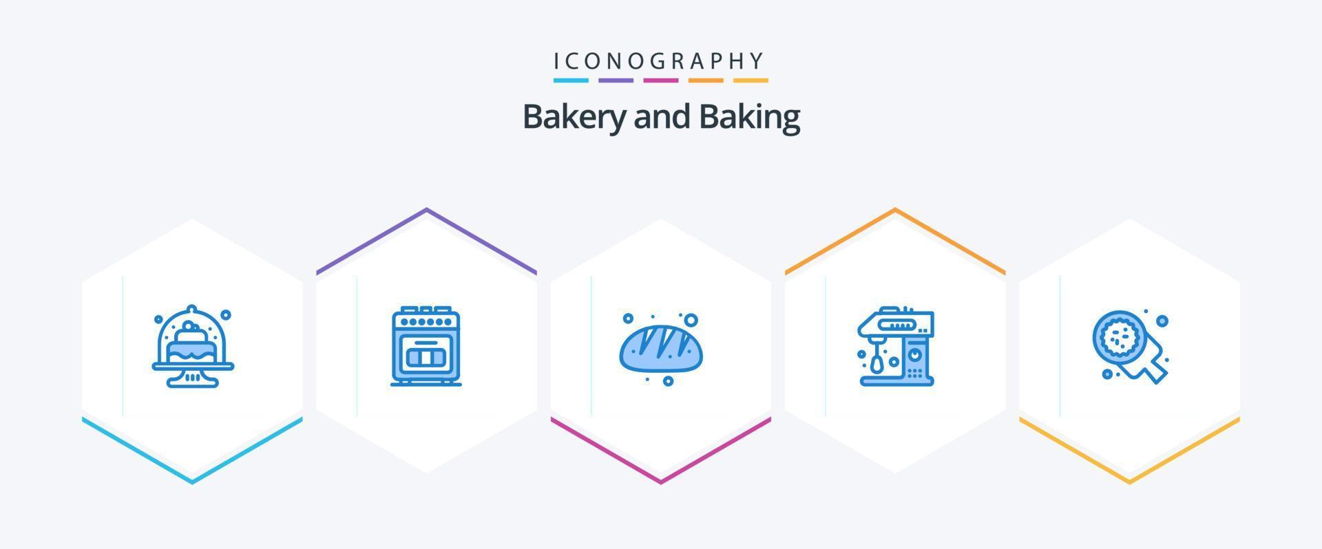 Baking 25 Blue icon pack including mixer. cook. cooking. baking. food vector