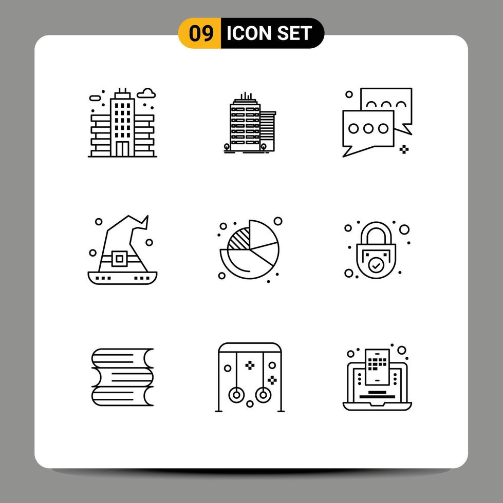 9 Creative Icons Modern Signs and Symbols of business magic bubble halloween talk Editable Vector Design Elements