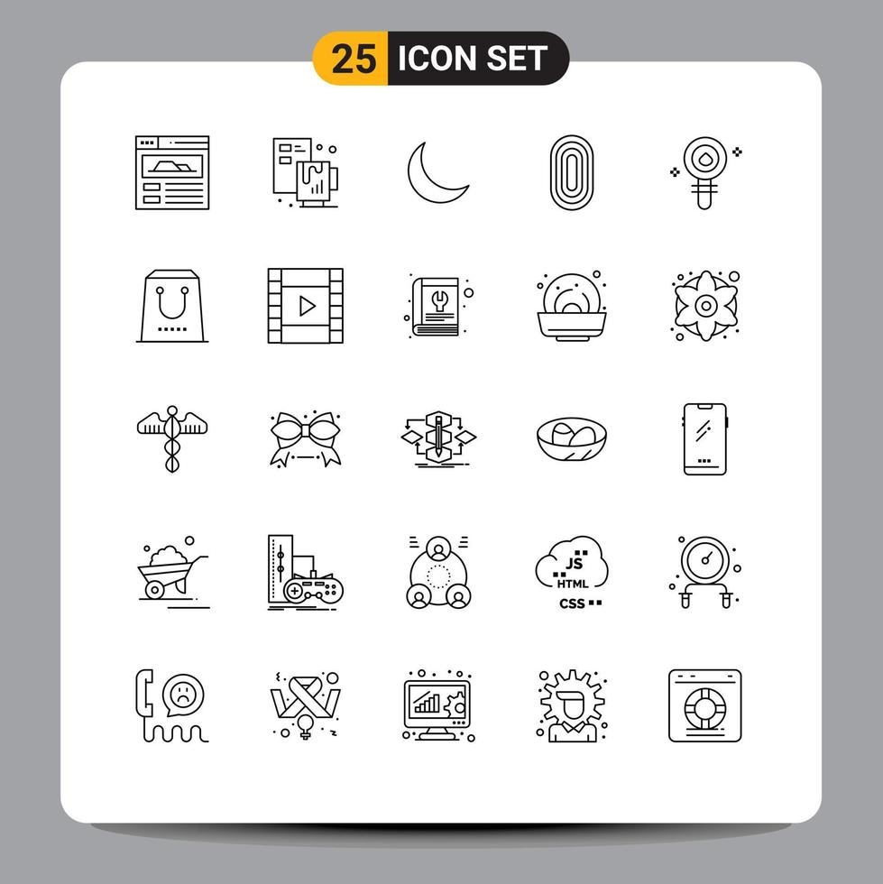 Set of 25 Modern UI Icons Symbols Signs for cell biochemistry sleep rug ornament Editable Vector Design Elements