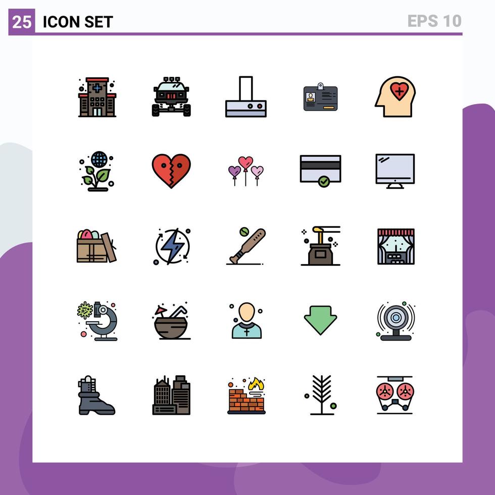 25 Creative Icons Modern Signs and Symbols of head id transport identity pass Editable Vector Design Elements