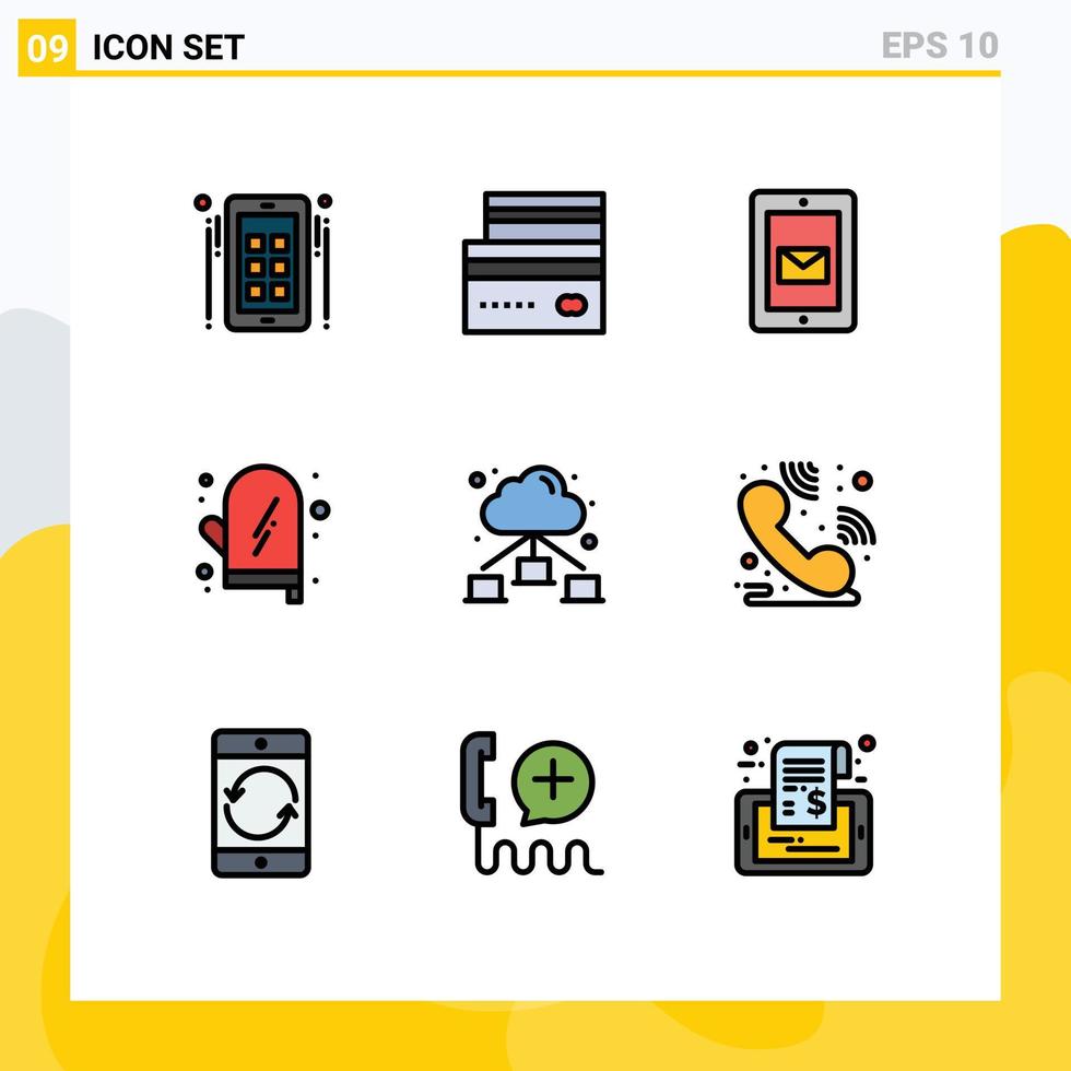 9 Creative Icons Modern Signs and Symbols of web glove payment food support Editable Vector Design Elements