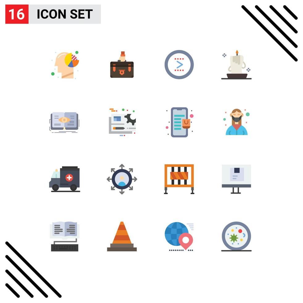 Pack of 16 Modern Flat Colors Signs and Symbols for Web Print Media such as analysis documents human briefcase portfolio Editable Pack of Creative Vector Design Elements