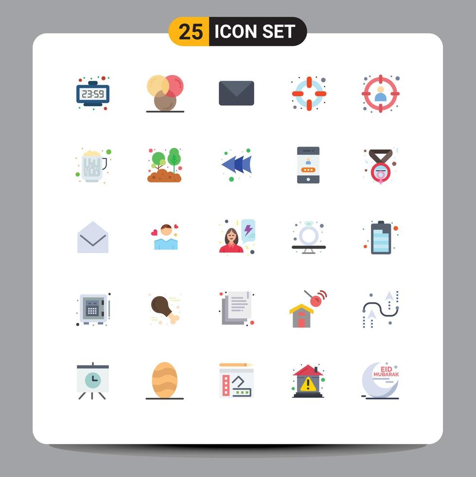 Universal Icon Symbols Group of 25 Modern Flat Colors of choose lifesaver development help sms Editable Vector Design Elements