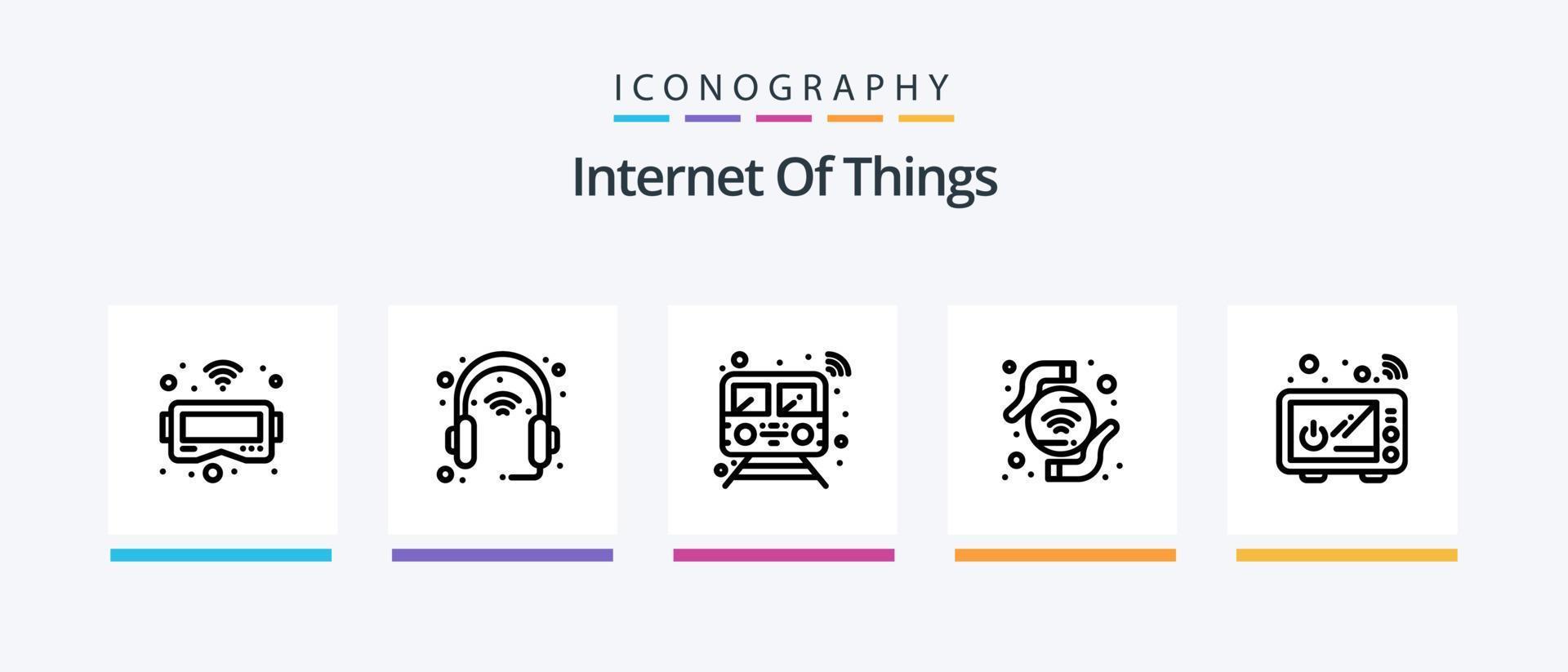 Internet Of Things Line 5 Icon Pack Including network. hub. wifi. globe. electricity. Creative Icons Design vector
