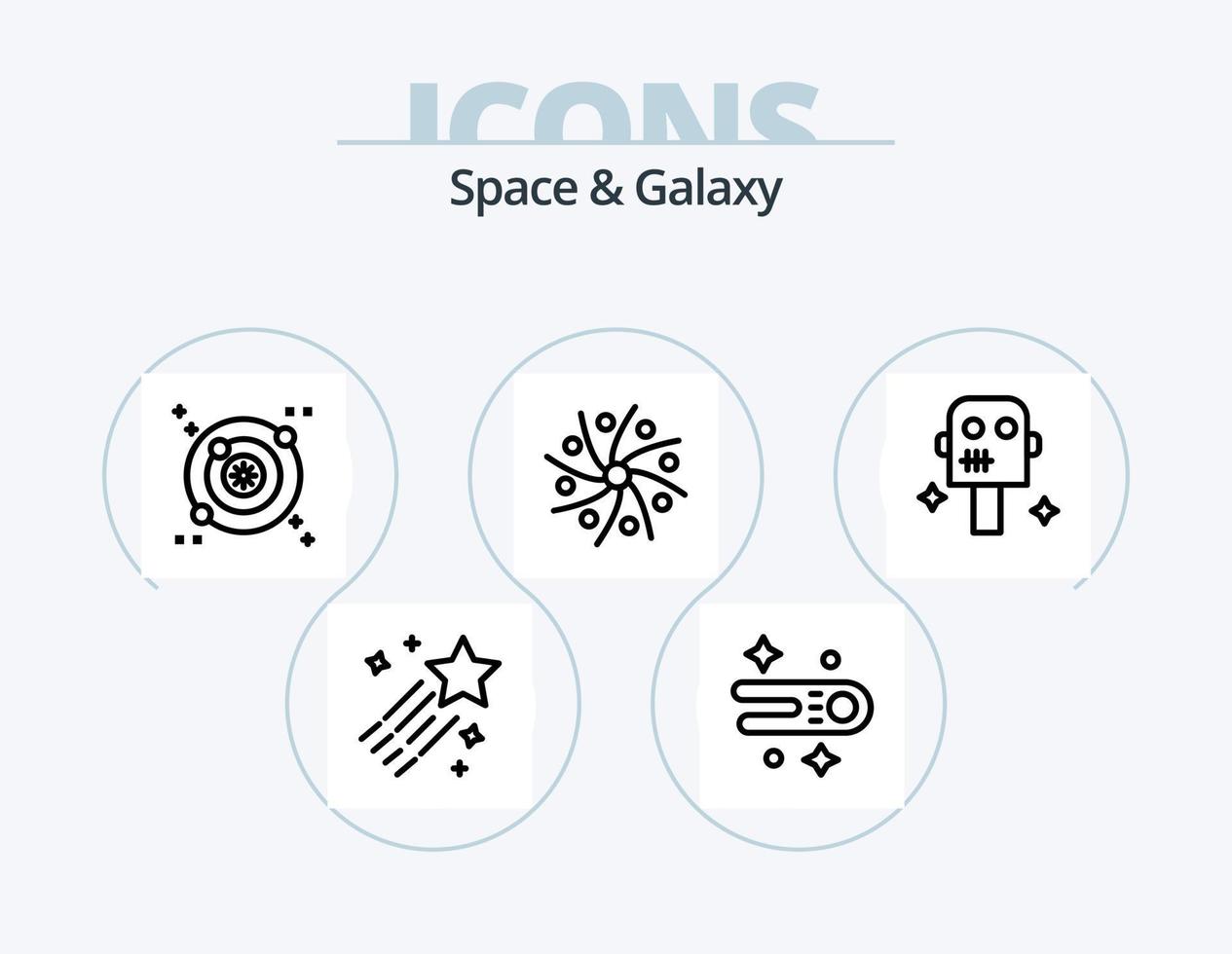 Space And Galaxy Line Icon Pack 5 Icon Design. . comet. space. astronomy. space vector