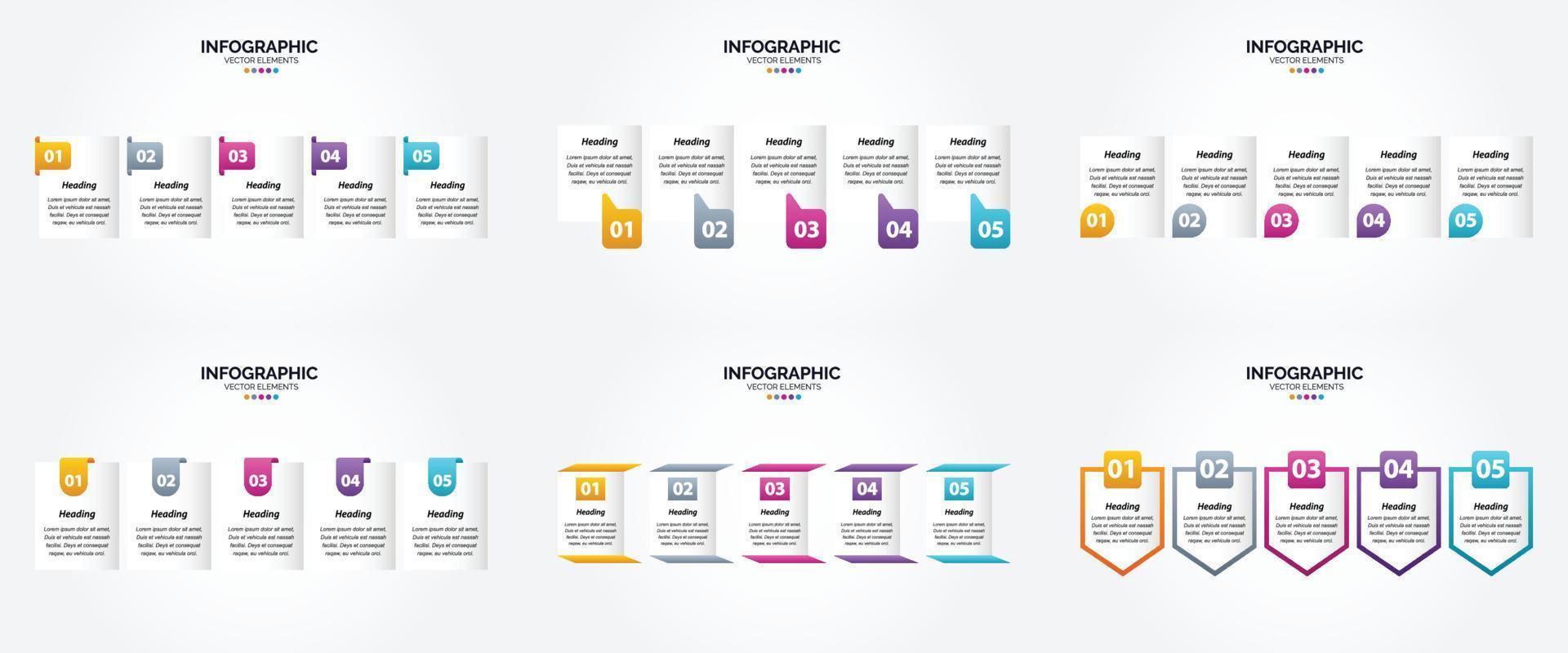 ilustración vectorial infografía conjunto de diseño plano para folleto publicitario y revista vector