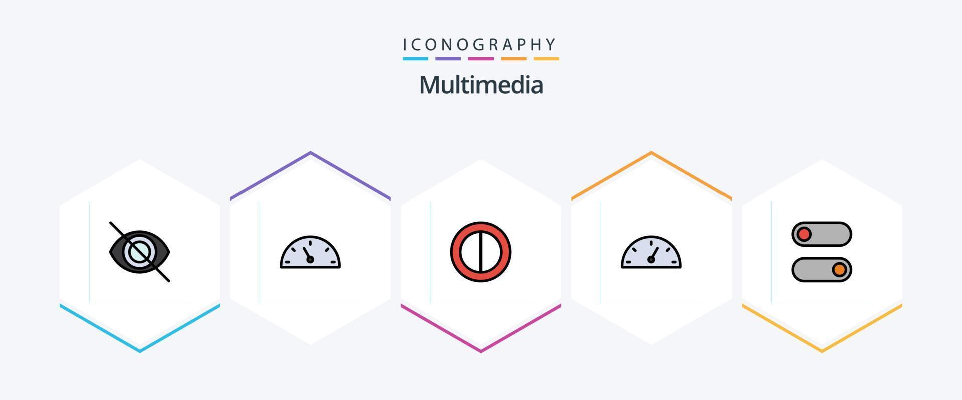 Multimedia 25 FilledLine icon pack including . dashboard. . switch vector