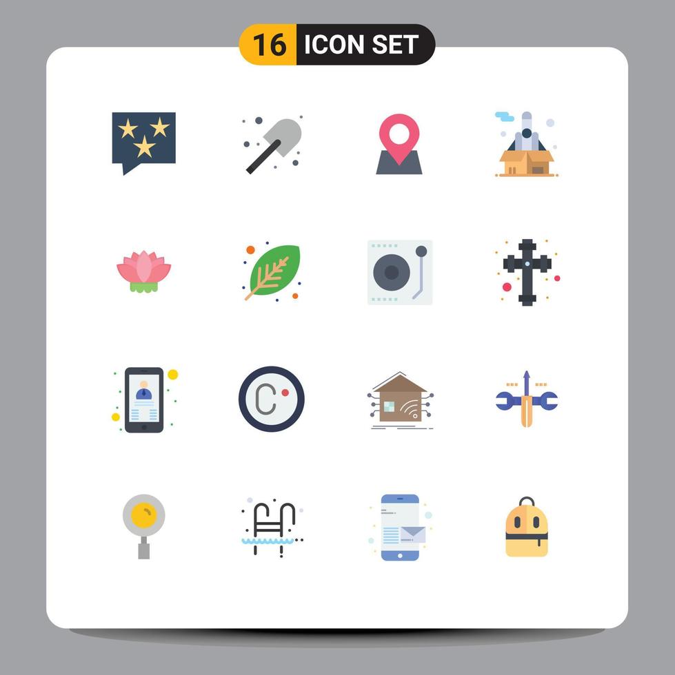 16 Thematic Vector Flat Colors and Editable Symbols of bubble location rate farming marker Editable Pack of Creative Vector Design Elements