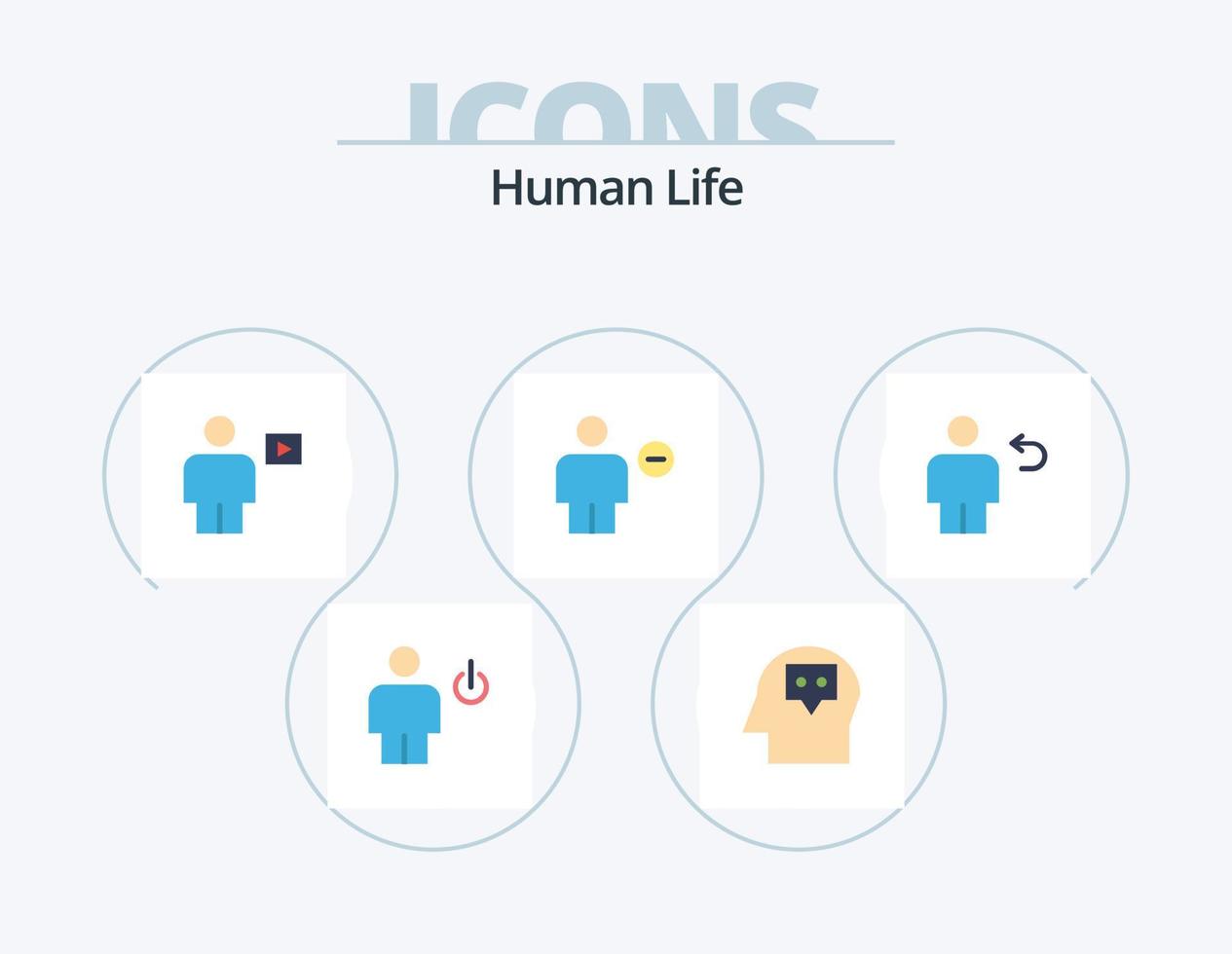 diseño de iconos del paquete de iconos planos humanos 5. menos. Eliminar. avatar. cuerpo. video vector