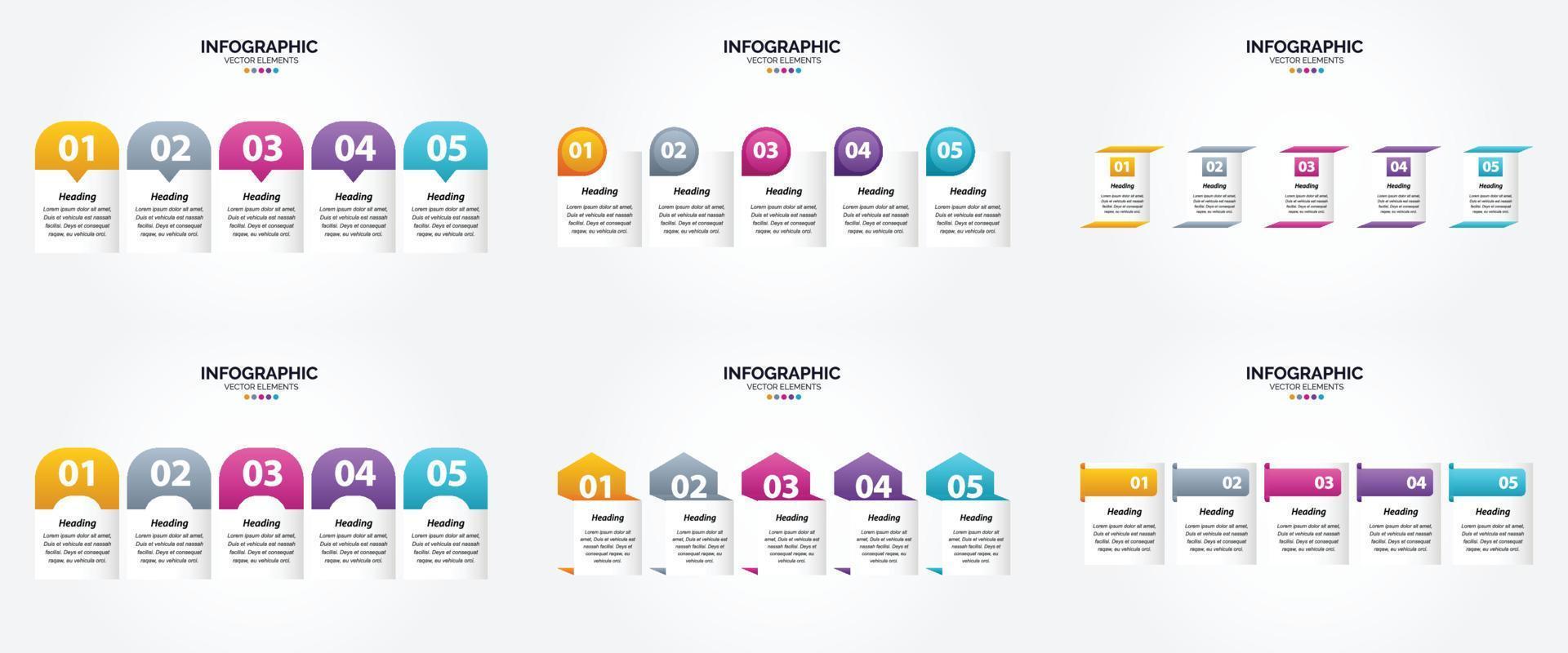 ilustración vectorial infografía conjunto de diseño plano para folleto publicitario y revista vector