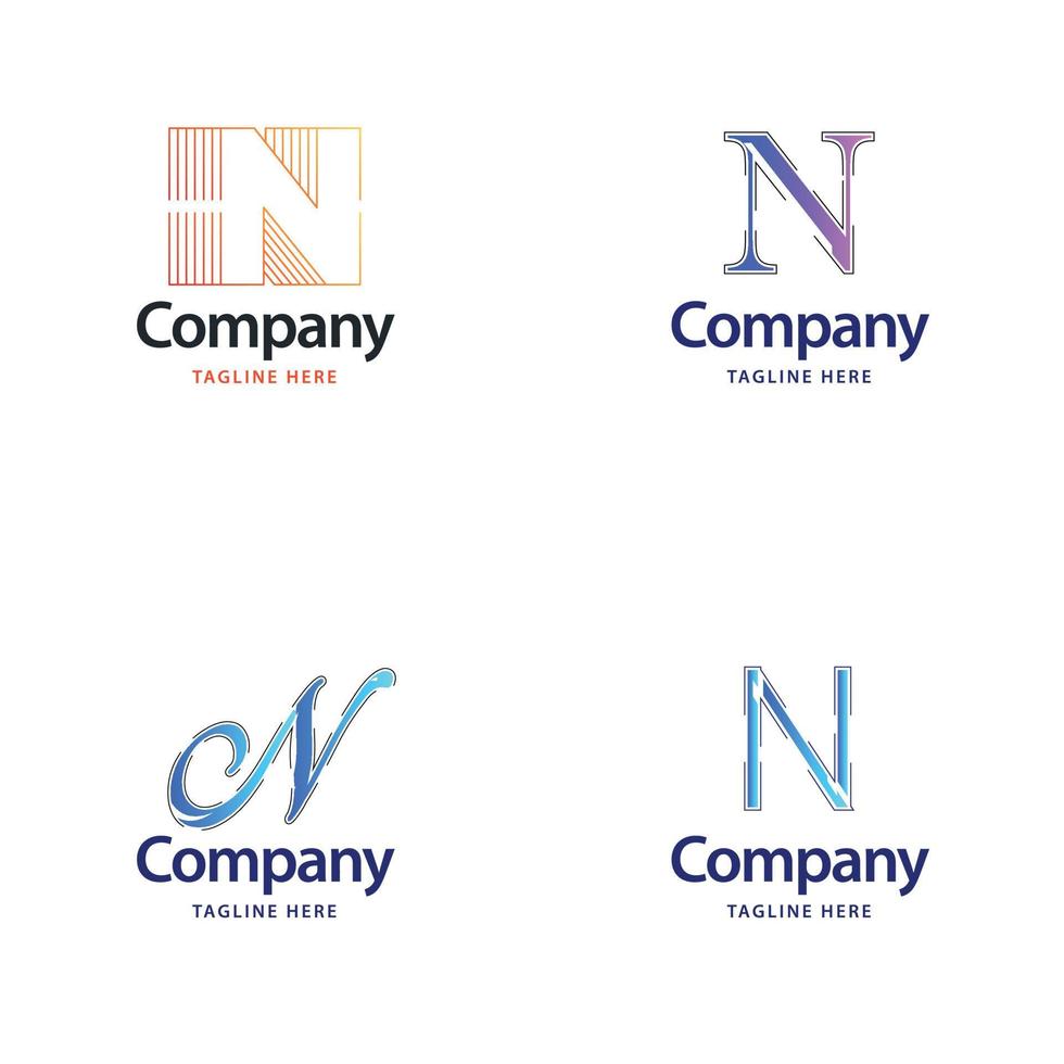 Letter N Big Logo Pack Design Creative Modern logos design for your business vector