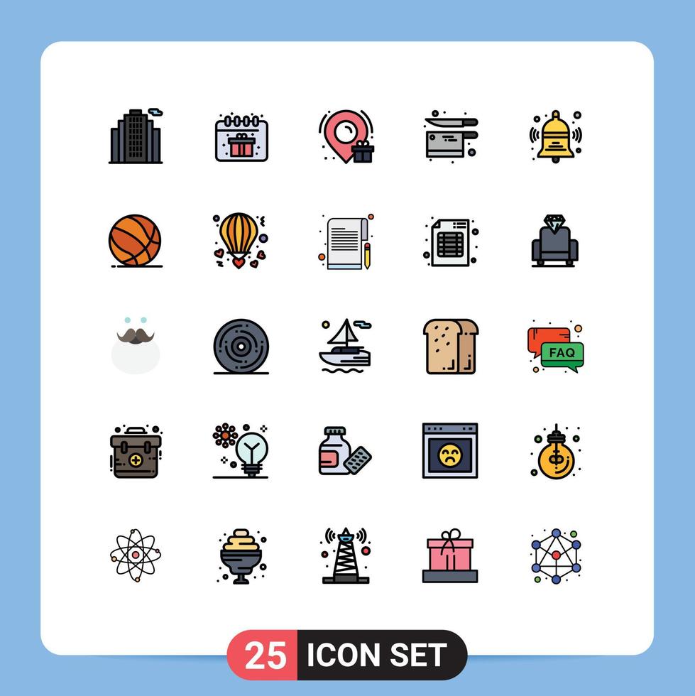 Set of 25 Modern UI Icons Symbols Signs for ball back location school knife Editable Vector Design Elements