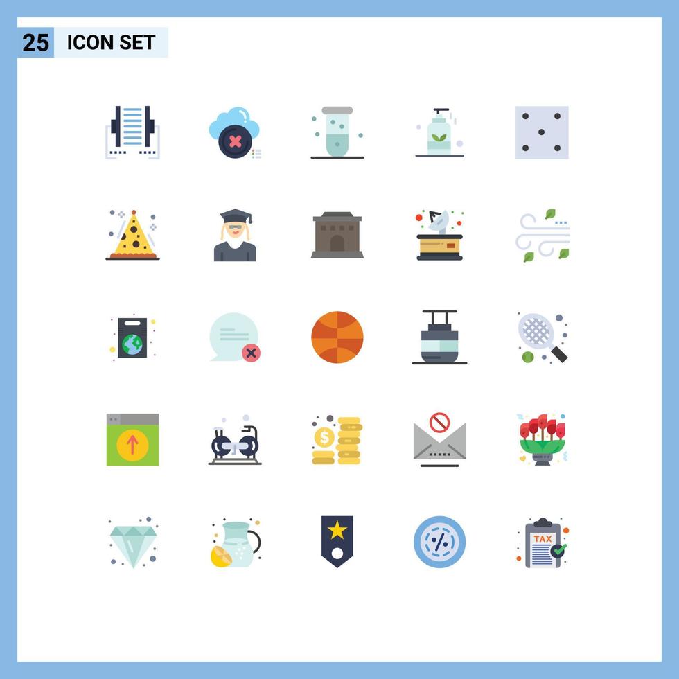 25 User Interface Flat Color Pack of modern Signs and Symbols of oil beauty cancel laboratory blood Editable Vector Design Elements