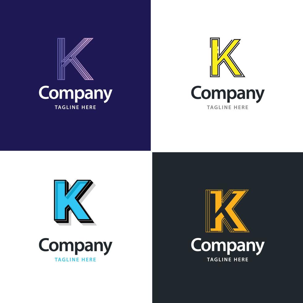 Letter K Big Logo Pack Design Creative Modern logos design for your business vector