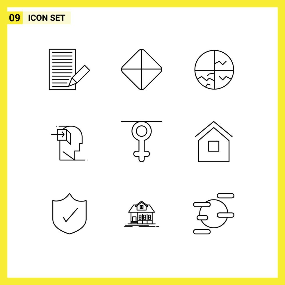 Set of 9 Modern UI Icons Symbols Signs for minded inner dry skin human skin protection Editable Vector Design Elements